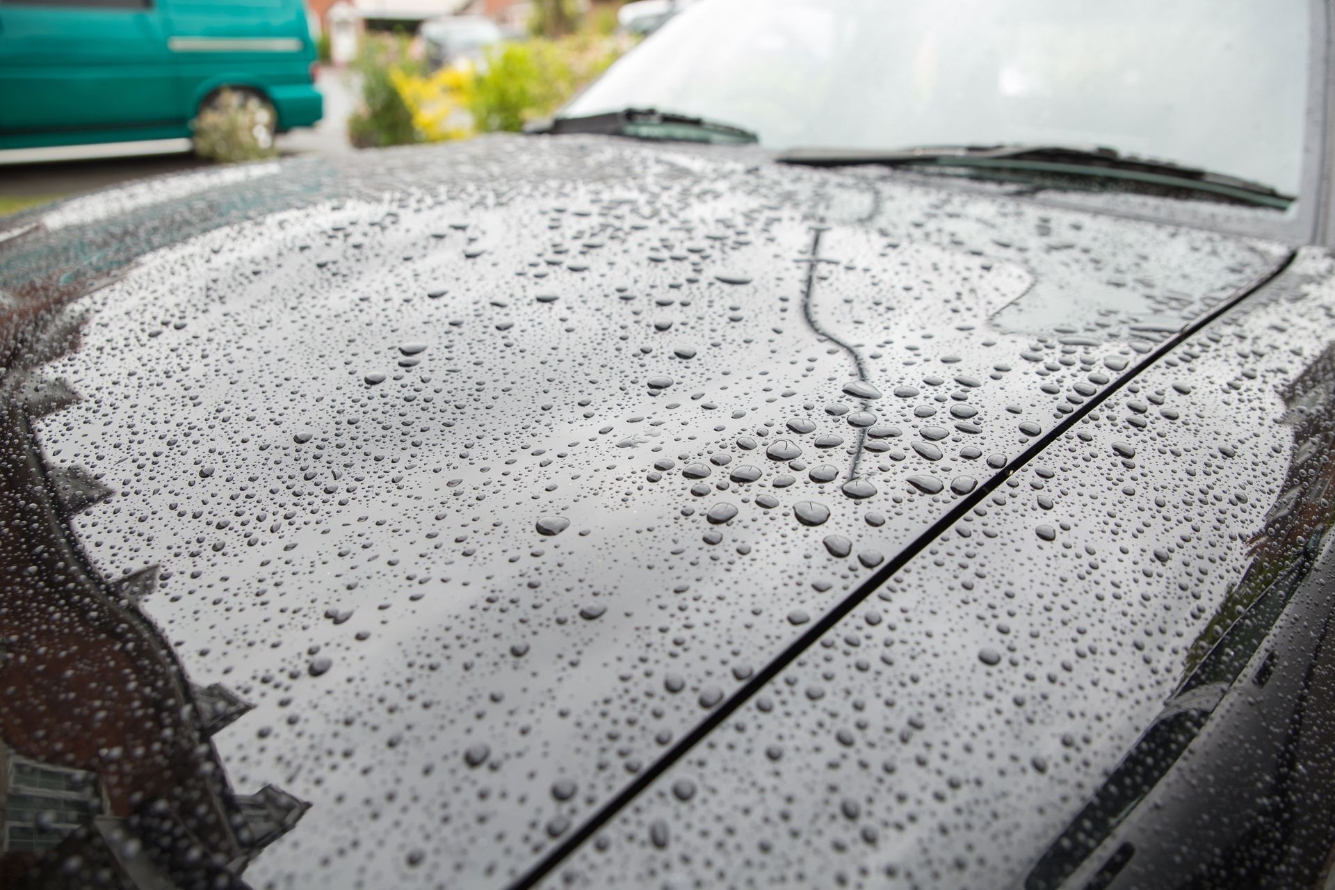 Hydrophobic water beading on coated paint